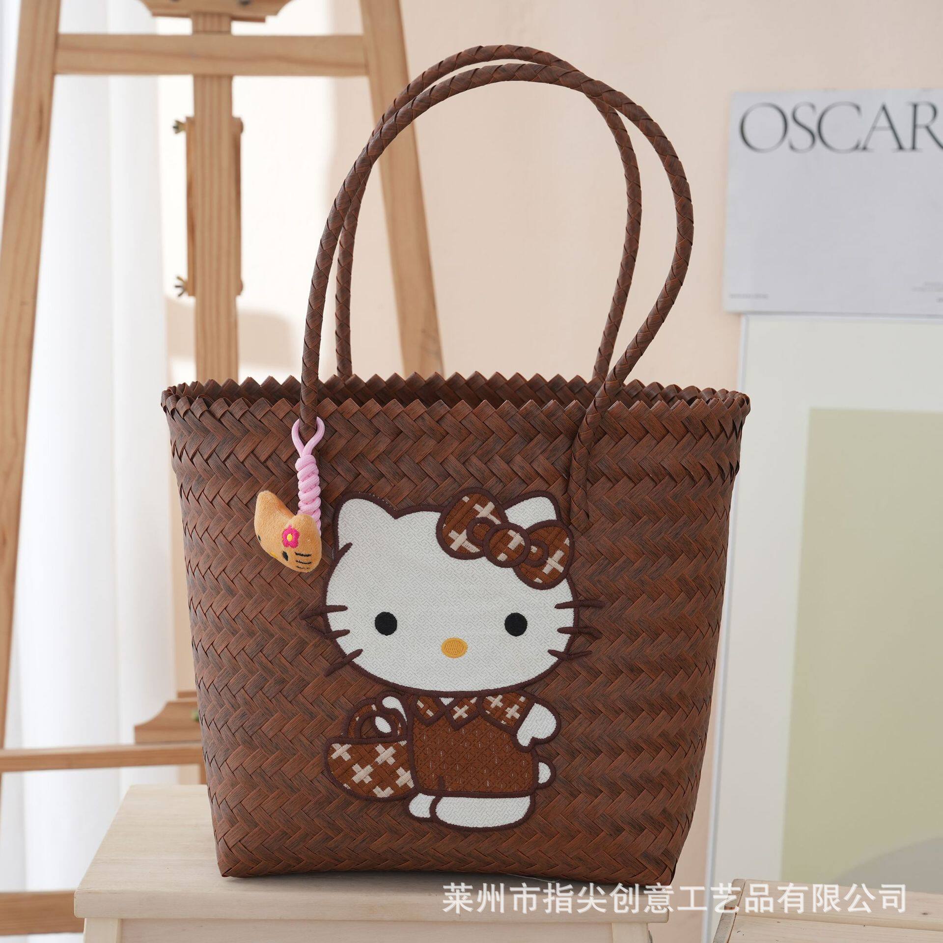 凯蒂猫手工编织大容量妈咪包