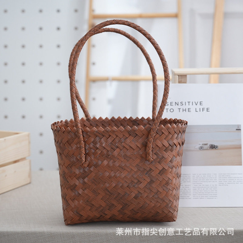 复古法式大容量手工编织包伴手礼菜篮子女士手提包海边度假沙滩包