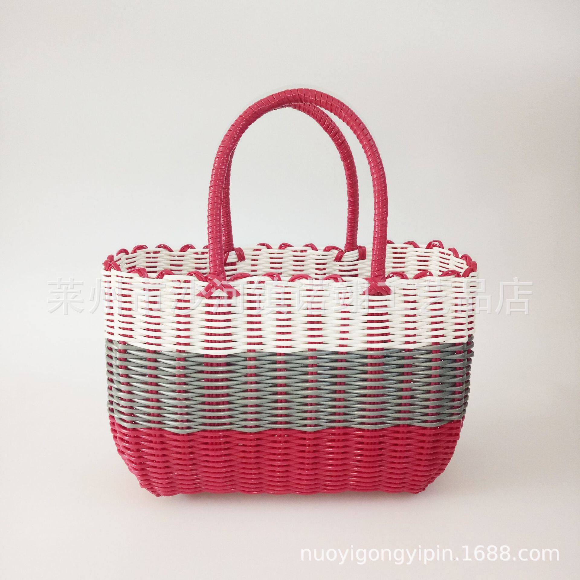 塑料手编中号购物礼品篮