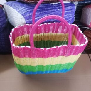 小清新塑编收纳篮洗护用品套装伴手礼收纳篮防水塑编收纳手提篮