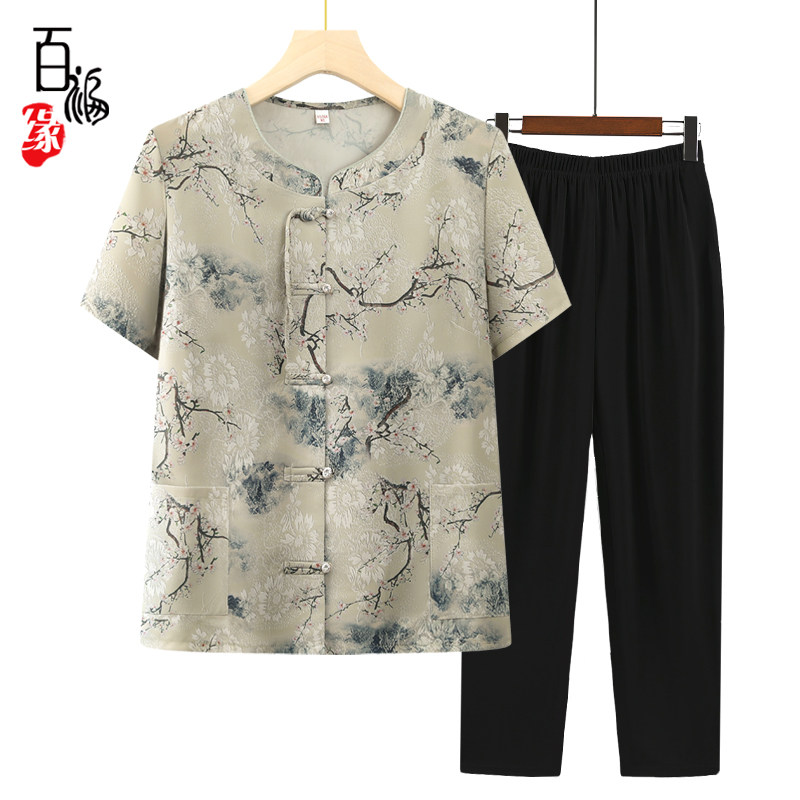 奶奶夏装衬衫新款中老年人女妈妈