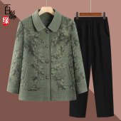 奶奶春装 上衣女妈妈休闲翻领衣服60岁70老太太 外套中老年人春秋款