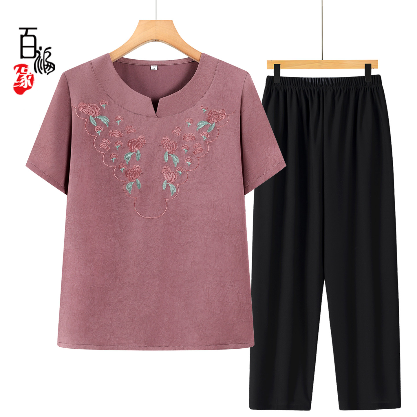 奶奶夏季短袖T恤老人衣服中老年