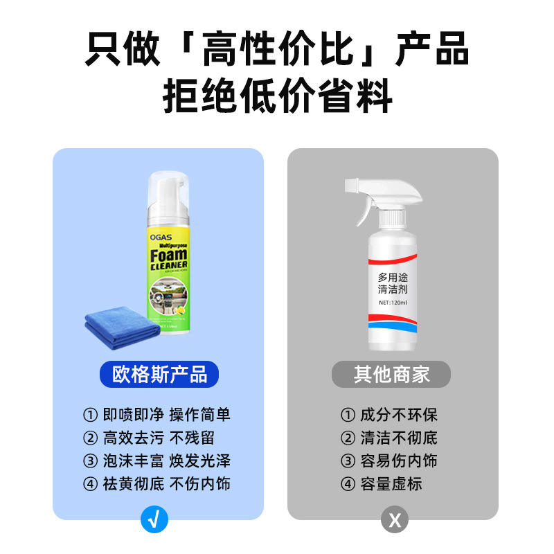 汽车内饰泡沫清洁剂真皮座椅专用强力去污家用多功能清洗剂TK