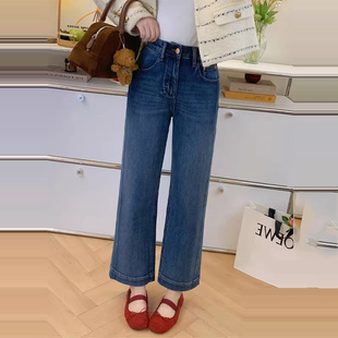 女款秋冬修身加绒裤子2025大码胖mm梨形遮胯显瘦小个子直筒牛仔裤