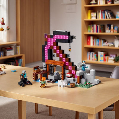新品我的世界系列21277经典矿镐末影龙人仔儿童益智拼装积木玩具