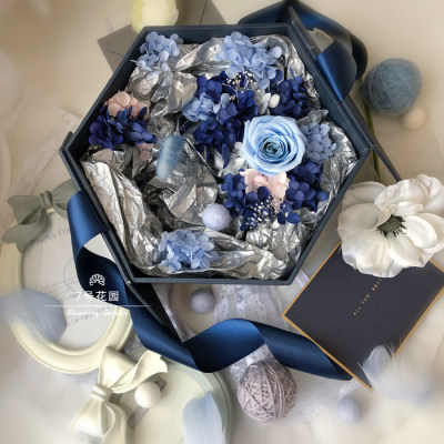 永生花礼物盒可放口红香水礼品七夕情人节礼物送女友男友可定制 虎窝淘