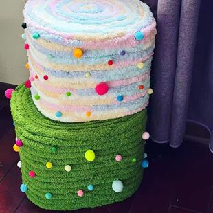 奶粉罐凳子套罩手工diy材料包全套自制宝宝儿童改造沙发套凳椅子