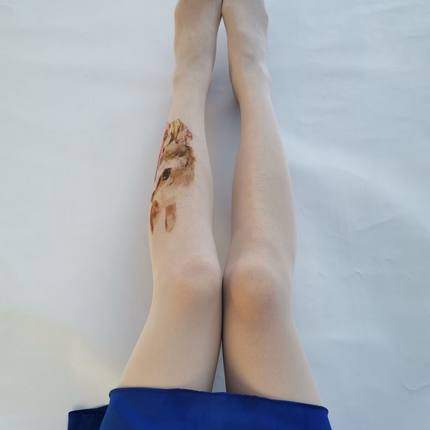 少量夏季薄丝袜肤黑底印花性感显瘦日系贴身潮流女士打底裤袜