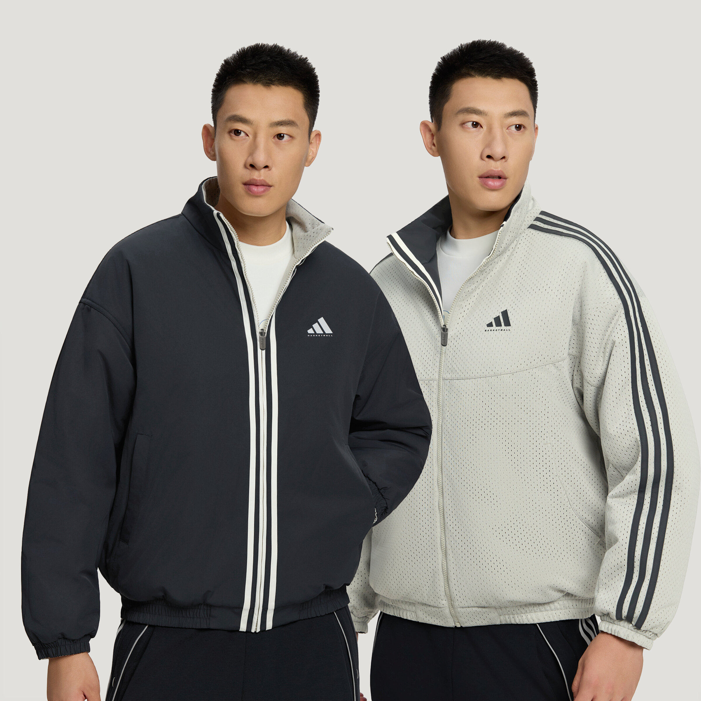 阿迪达斯男双面穿轻薄篮球棉服