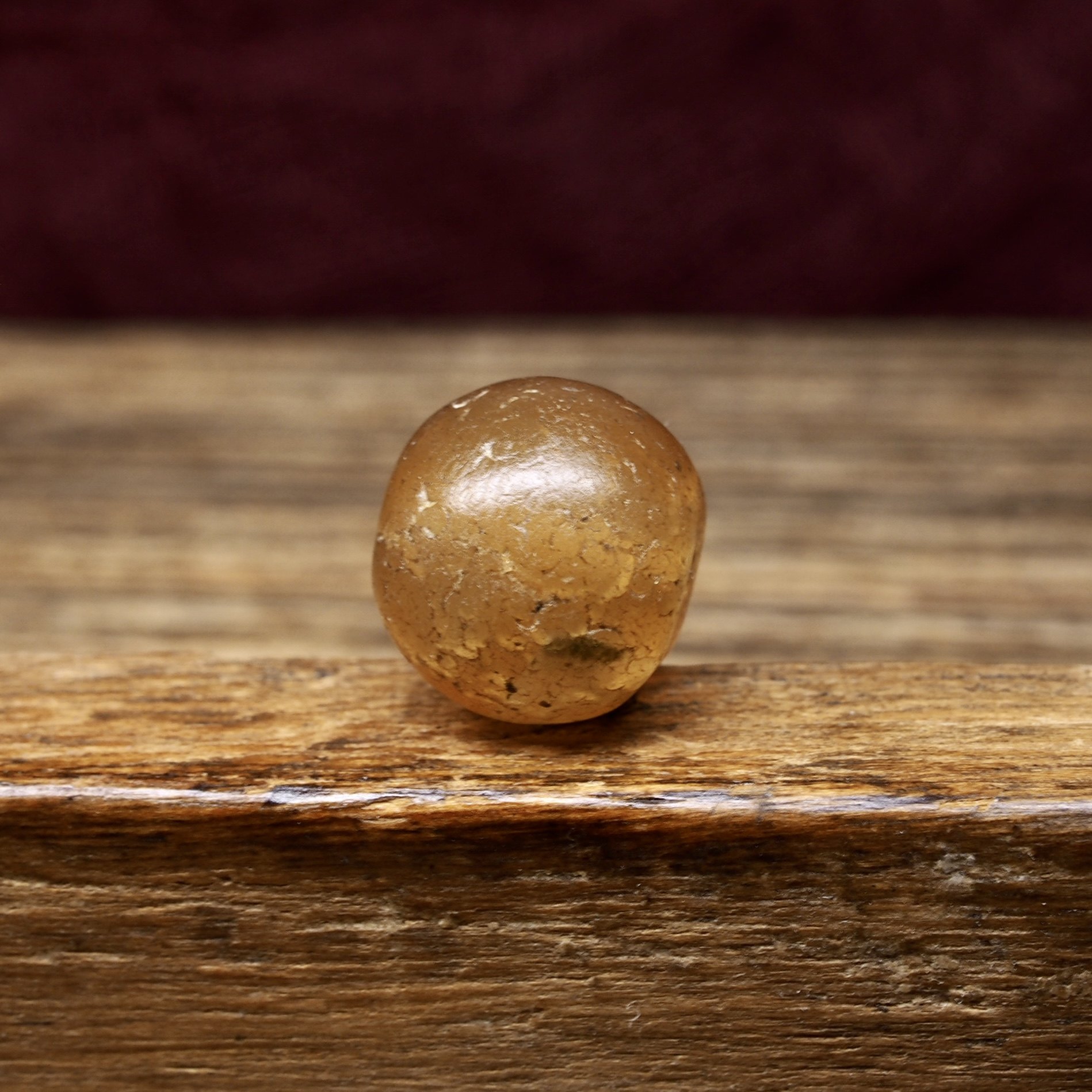 西亚高古千年糖色糖球老玉髓玛瑙珠13.6mm满风化纹 冰裂很多 好价