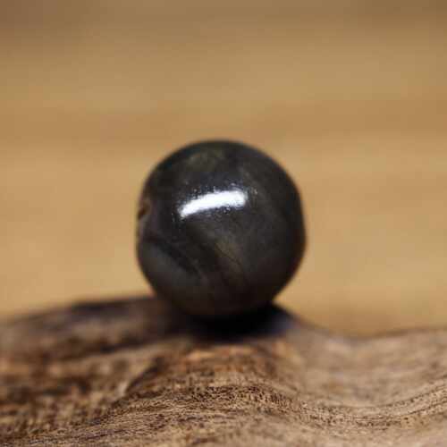 西亚百年灰色老玛瑙圆珠古珠12.3x11.7 皮壳包浆熟美 包老保真