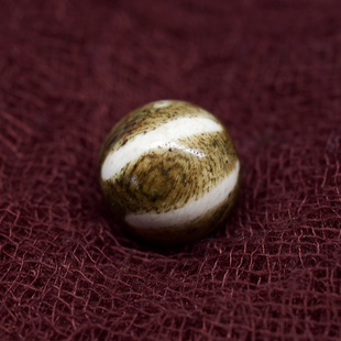 西亚百年帮迪克六线棕榈木珠 邦提克蛋白石 圆珠 皮壳包浆熟美