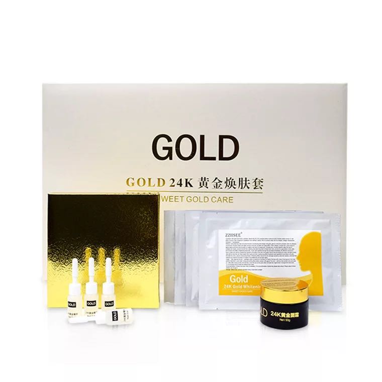 韩国24k黄金焕肤套盒装金箔面膜皮肤管理产品正品美容院护肤套装