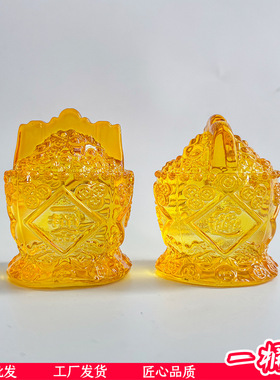 水晶一桶金五谷丰登聚财桌摆饰品水晶工艺品开业乔迁礼品家居