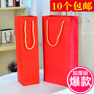 加厚橄榄油礼品袋 红酒袋 牛皮纸袋 单支双支葡萄酒袋 批发直销