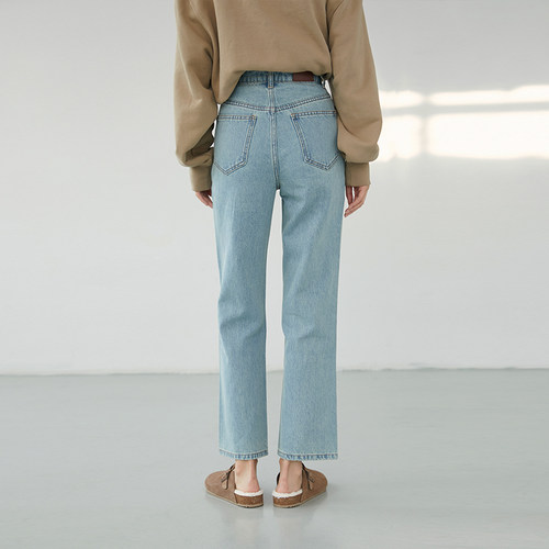 直筒裤九分裤常规棉质显瘦