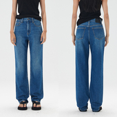 显瘦长裤 NO93复古美式 高腰宽松2025秋冬新款 女直筒裤 子 窄脚牛仔裤