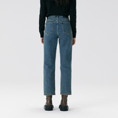 长裤 NO93复古做旧洗水直筒牛仔裤 新款 宽松高腰2025夏季 子 女九分裤