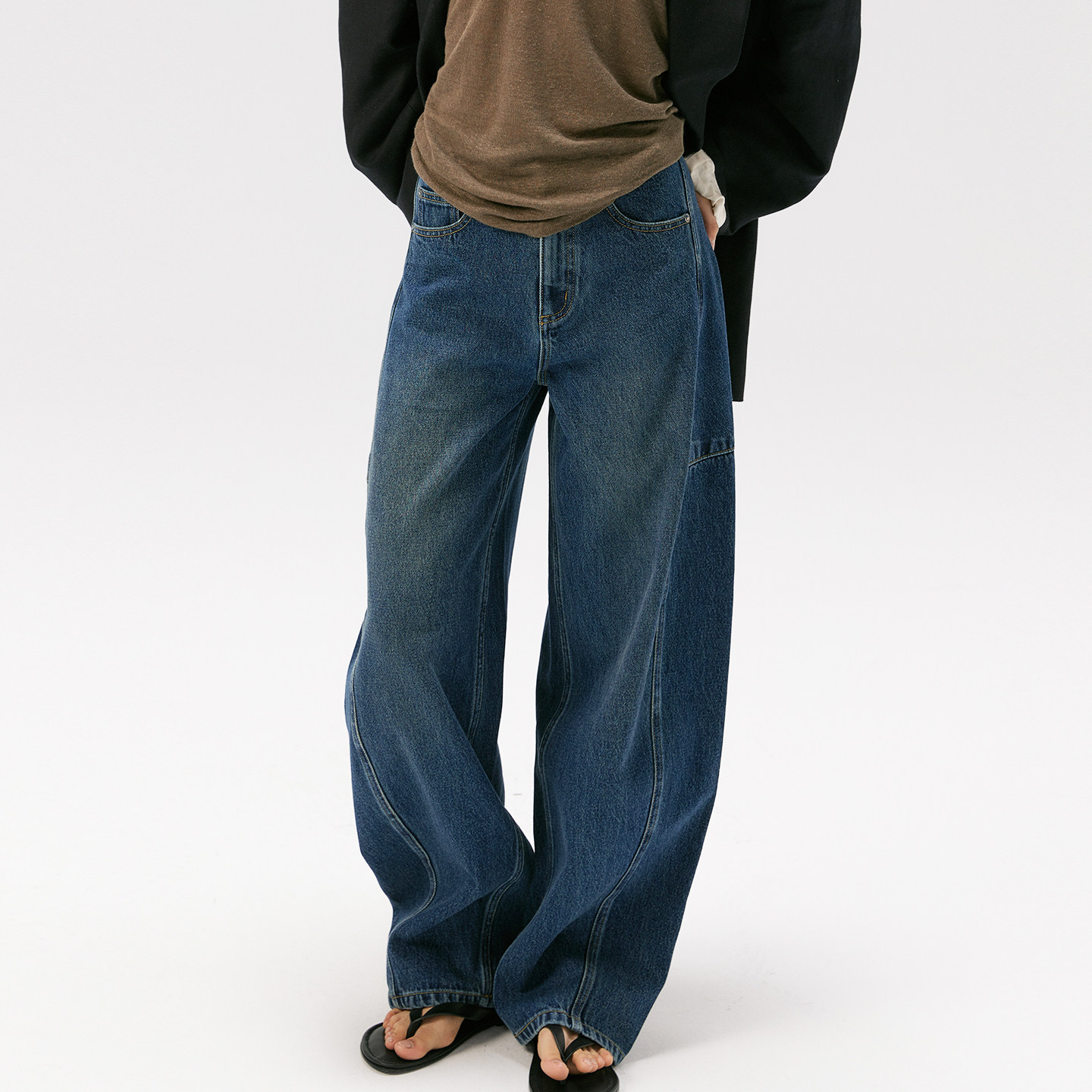 NO93复古高腰弧形牛仔裤女装高腰宽松直筒裤2025春季新款香蕉裤子,女装/女士精品,牛仔裤,淘宝优惠券,粉丝福利购,淘宝优惠卷