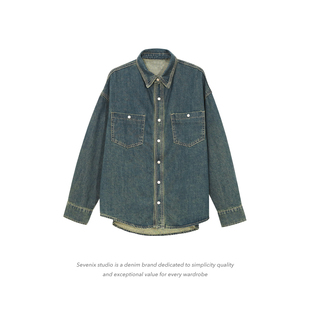 复古2025早春新款软牛仔衬衫女士外套叠穿内搭宽松开春秋女装上衣