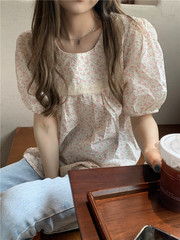 Real shot! Real price! Floral puff sleeve top