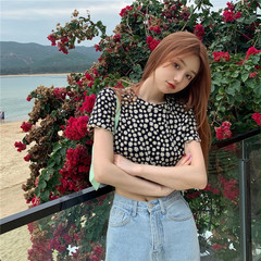 Real shot! Real price! Daisy floral short short sleeve T-shirt