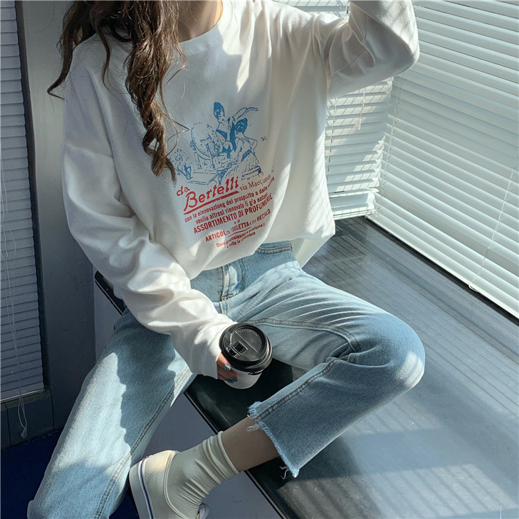 Real shot! Real price! Chic white printed T-shirt