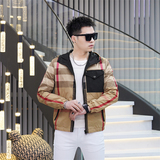 2026年新款印花连帽休闲夹克钱塘3019-JK9232P145真模卡其色，男装夹克，电商A023