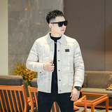Y9828P3102025高端冬季90%白鸭绒暗花针织领羽绒服真355，男装羽绒服，电商A023