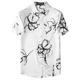 2024年新款衬衫青春大码修身风短袖衬衣钱塘30192312P65平铺，男装衬衫，电商A023