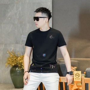 2026年新款短袖T恤 钱塘3019 TX230 P70 真模 黑色，男装T恤，电商A023