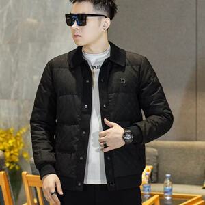 Y88656 P320 2025高端冬季90%白鸭绒翻领提花羽绒服 真模365，男装羽绒服，电商A023