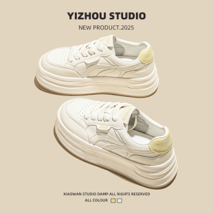 爆款厚底超火小白鞋女款2025夏季新款百搭增高小个子休闲运动板鞋