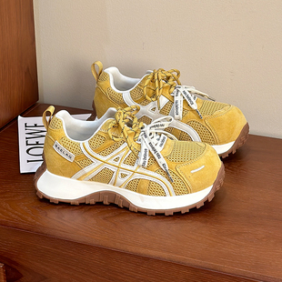 卡皮巴拉大头老爹鞋女款2026春季新款厚底增高百搭透气运动休闲鞋