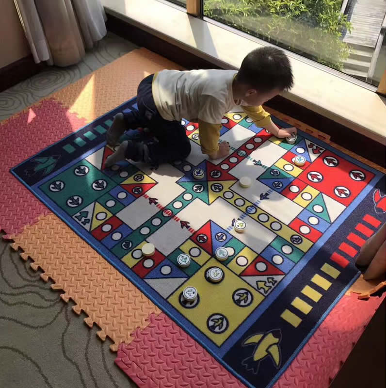 飞行棋地毯爱情公寓超大游戏毯儿童毛绒垫豪华桌游棋类玩具益智