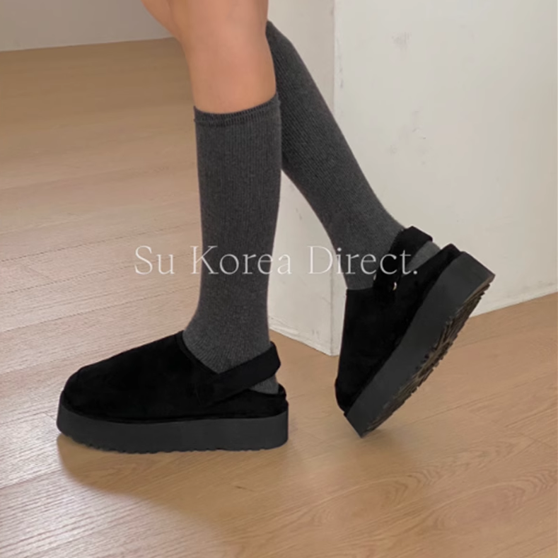 韩国厚底加绒勃肯鞋女