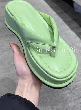 松糕厚底人字拖鞋夏外穿夹脚