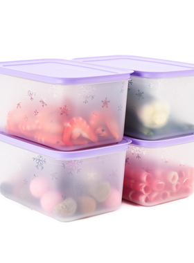 特百惠 2.5L雪影冷冻保鲜盒 大容量长方形冰箱冷藏收纳盒储藏盒