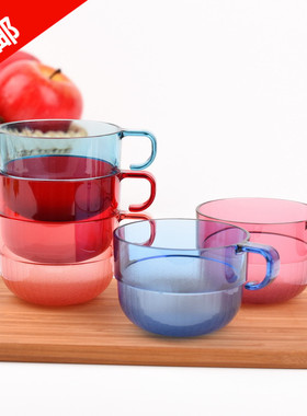 特百惠 190ML晶美小杯 带手柄儿童可爱小水杯 家用牛奶饮料咖啡杯