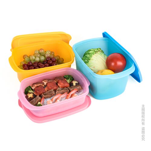 特百惠新微波长方饭盒 大中小号上班族学生可微波便携食物保鲜盒