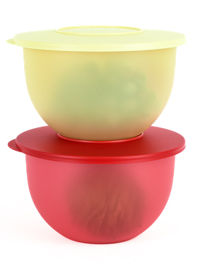 特百惠 2.5L奇妙中圆碗 冰箱密封冷藏保鲜盒圆形塑料凉拌沙拉圆碗