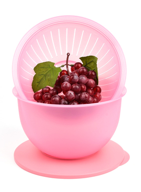 特百惠 4.3L奇妙果菜篮 连滤筛 圆形冷藏保鲜盒 可发豆芽发面包邮