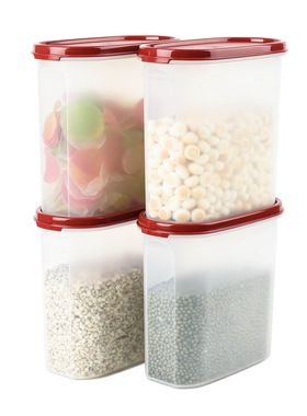 特百惠 1.7LMM椭圆3号保鲜盒密封防潮干货储藏收纳盒圆形零食盒