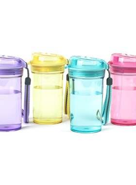 特百惠 280ML晶彩MINI随心杯 男女士学生儿童防漏塑料水杯 新款