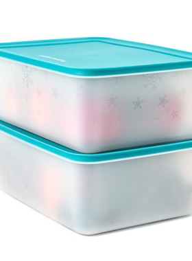 特百惠 5.7升冷冻保鲜盒 大容量雪影冷藏储藏盒 长方形冰箱收纳盒