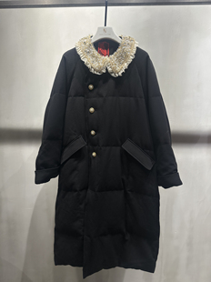 （清晖）红标了然琳烺2025秋冬宽松保暖重工订珠拼极简长款羽绒服