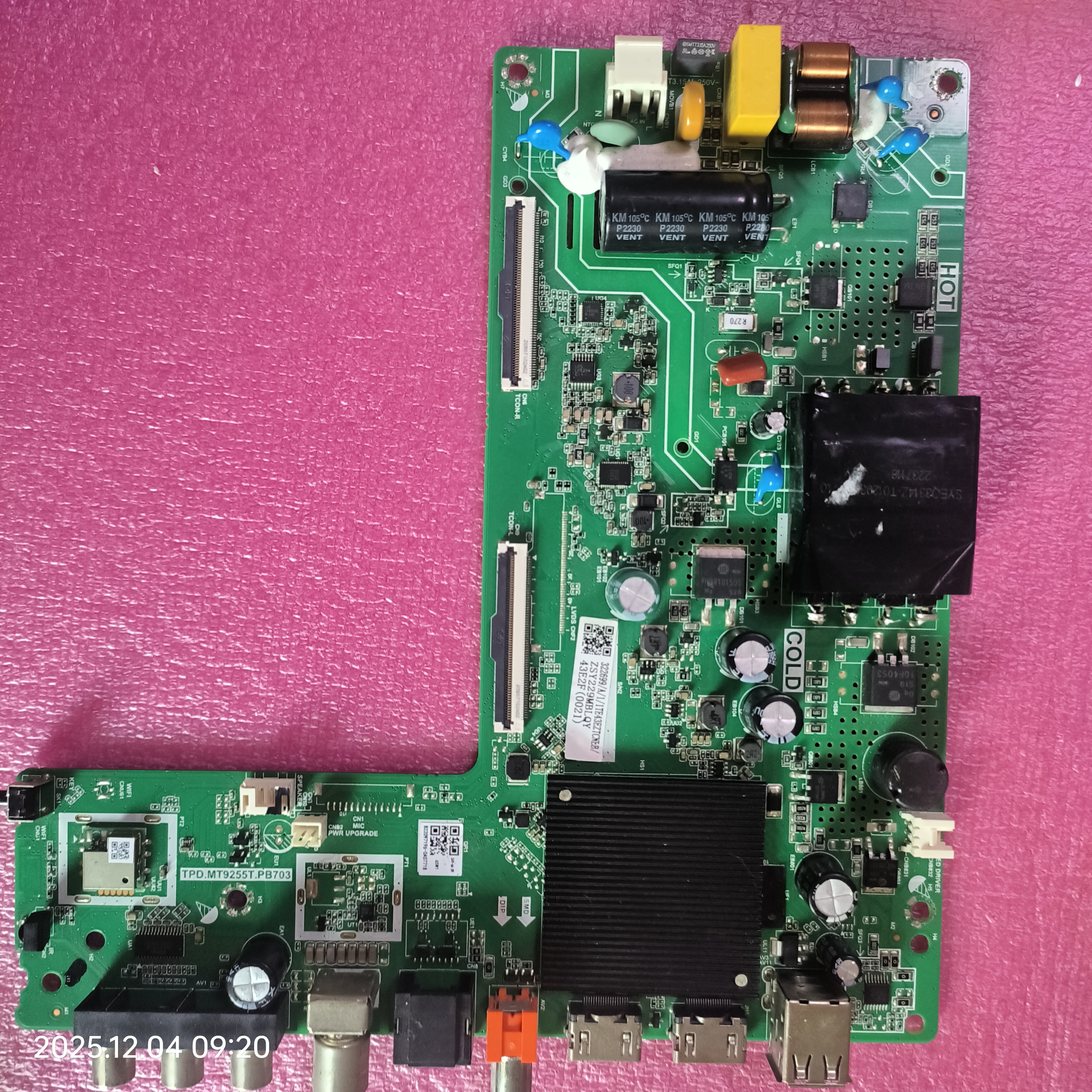 海信43E2F(0021)322699主板TPD.MT9255T.PB703屏HD425Y1F61-T0
