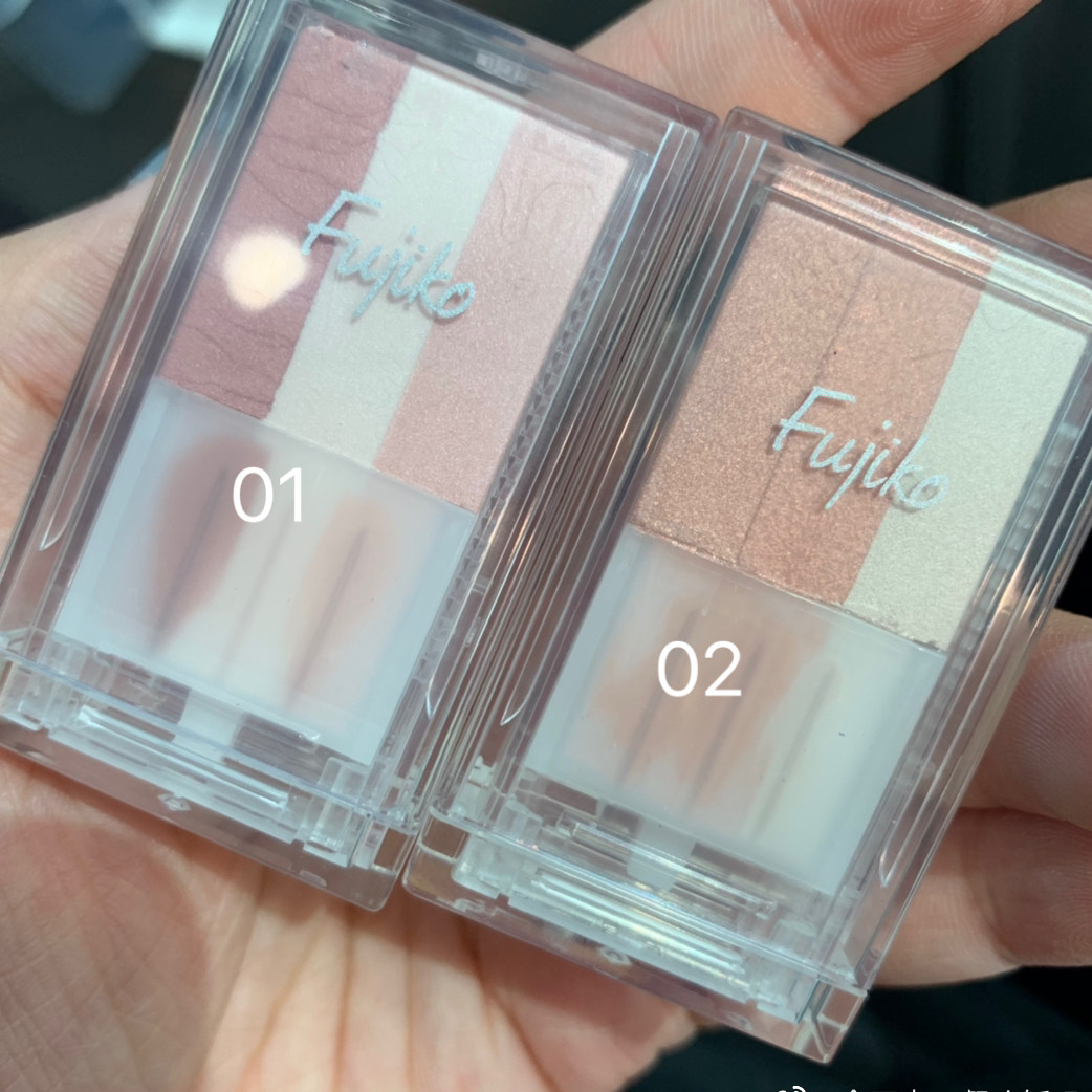 日本 Fujiko三色腮红高光颊彩棒19年夏季新品 腮红膏高光棒