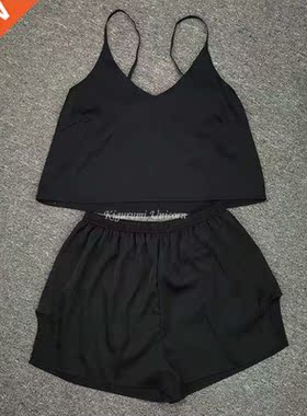 Women Sleep Wear Sexy Lingerie Satin Lace V-Neck Camisole Sh